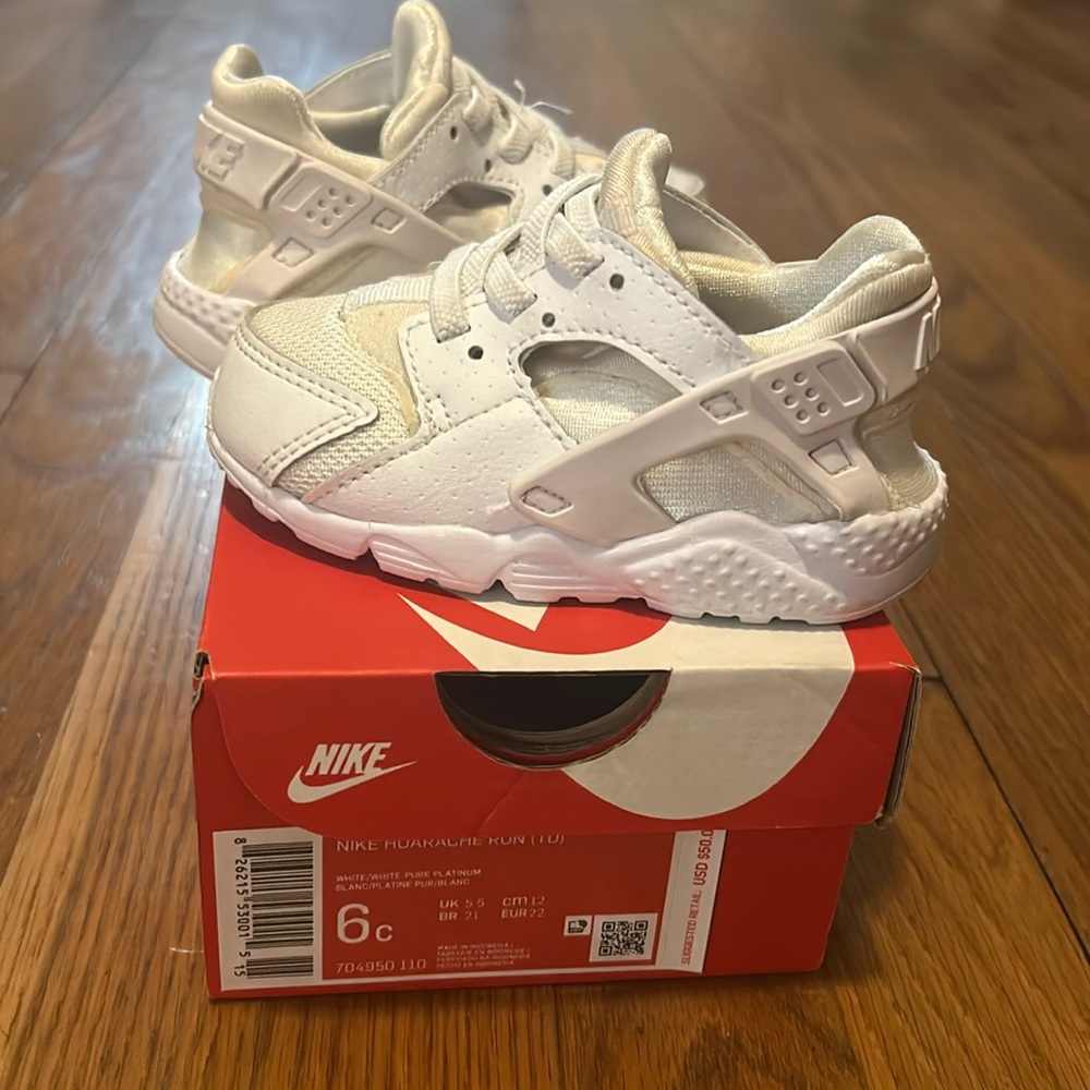Nike Huarache Run TD Toddler 6c White